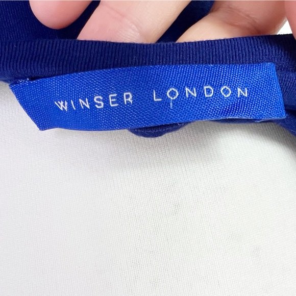 Winser London Cobalt Blue Sleeveless Strappy Jersey Midi Dress UK Size S - Picture 5 of 8